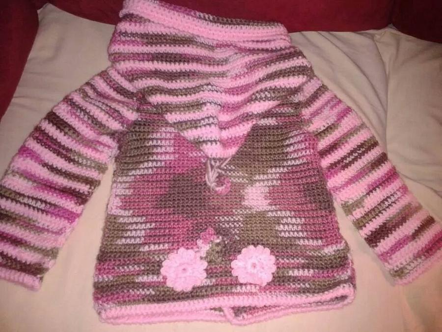 pink camo little girl sweater