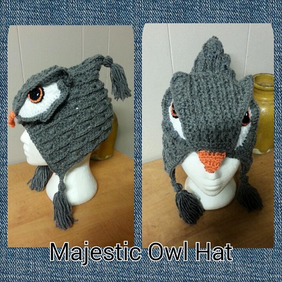 crocheted child size Majestic Owl Hat