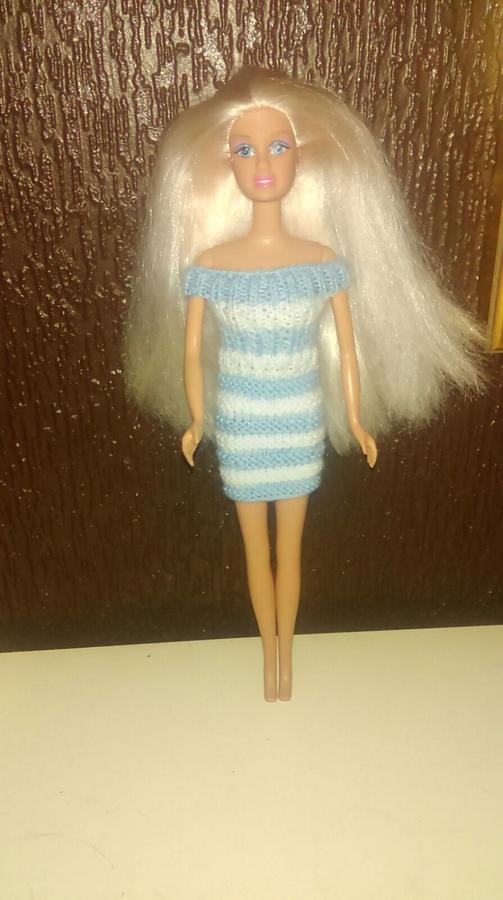 Blue and White Barbie Dress 