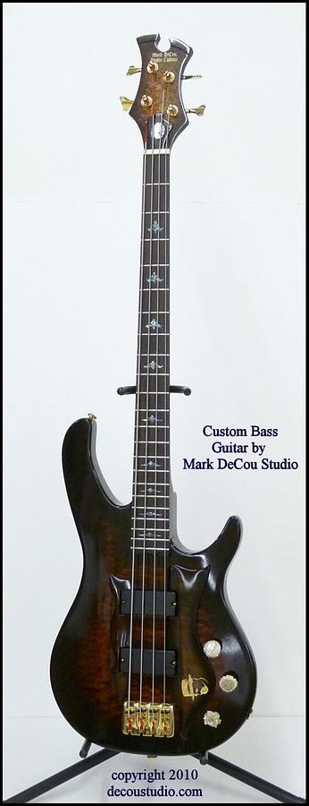 Electric Bass Guitar 4 String Custom Inlay Figured Maple Burl Walnut Abalone Ultra Rosewood Carving