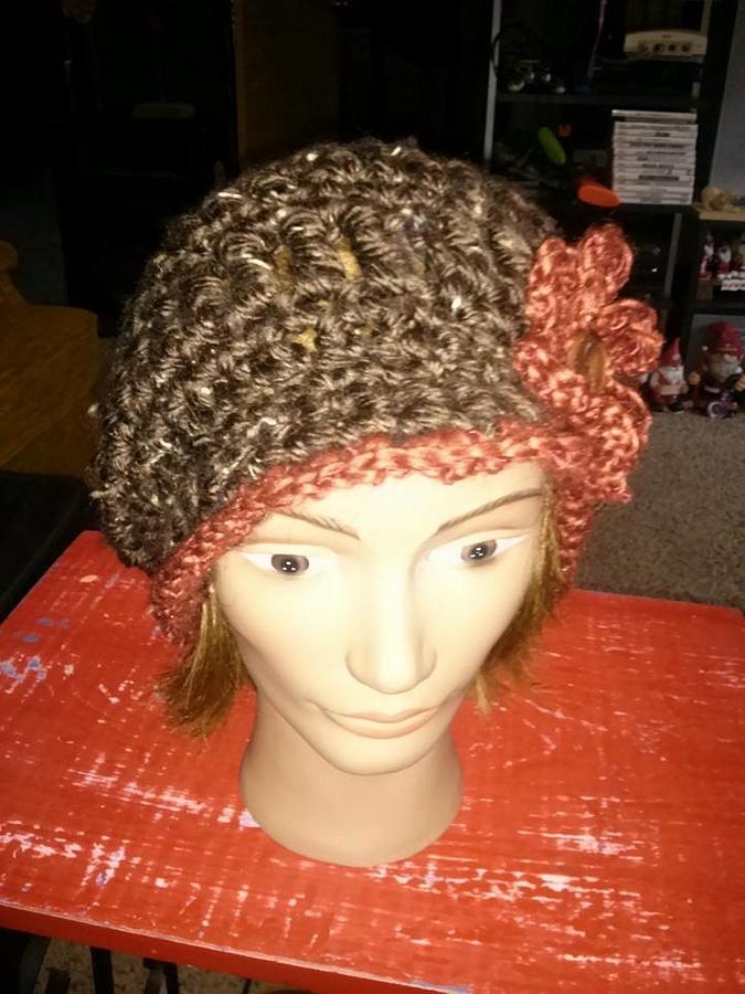 Freestyle brown and rust slouchy newsboy hat