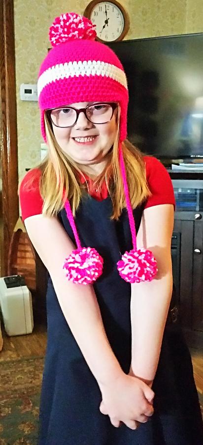 Earflap Beanies with Pompoms