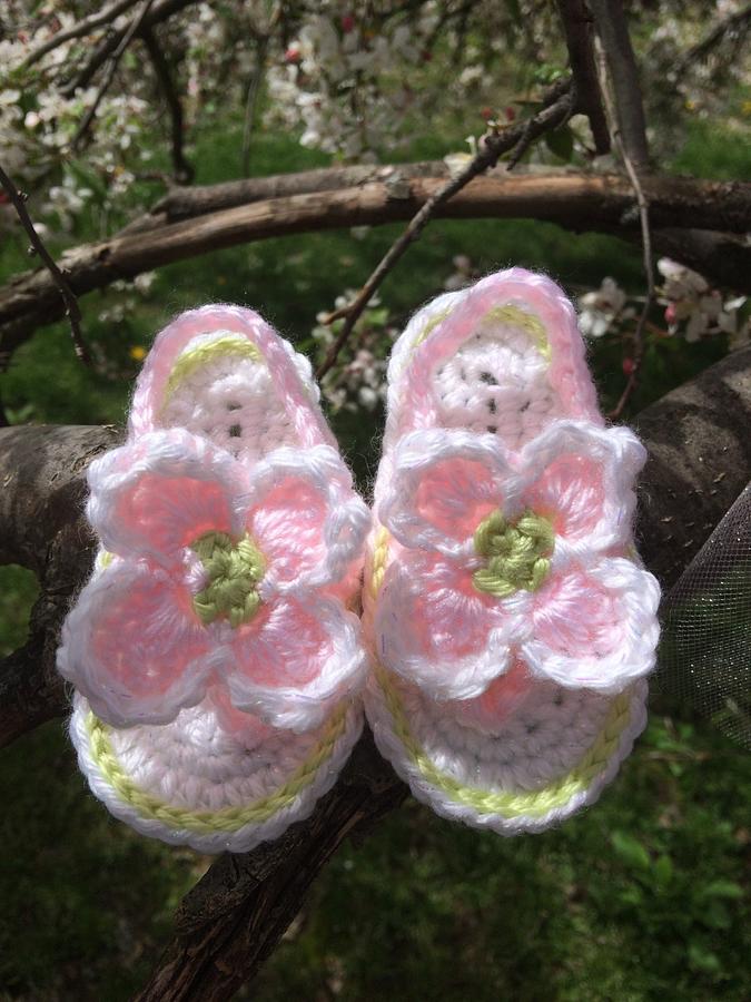 Baby Strap Flip Flops With Dogwoods
