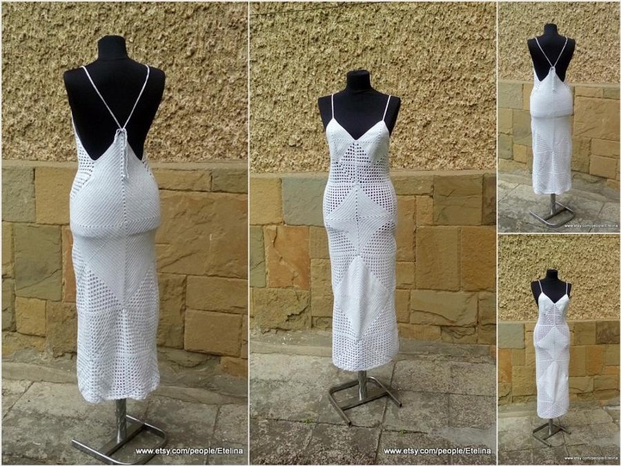 White Crochet Coverup Dress,Syra Crochet Maxi Dress, Crochet Beach Dress, Summer Crochet Dress