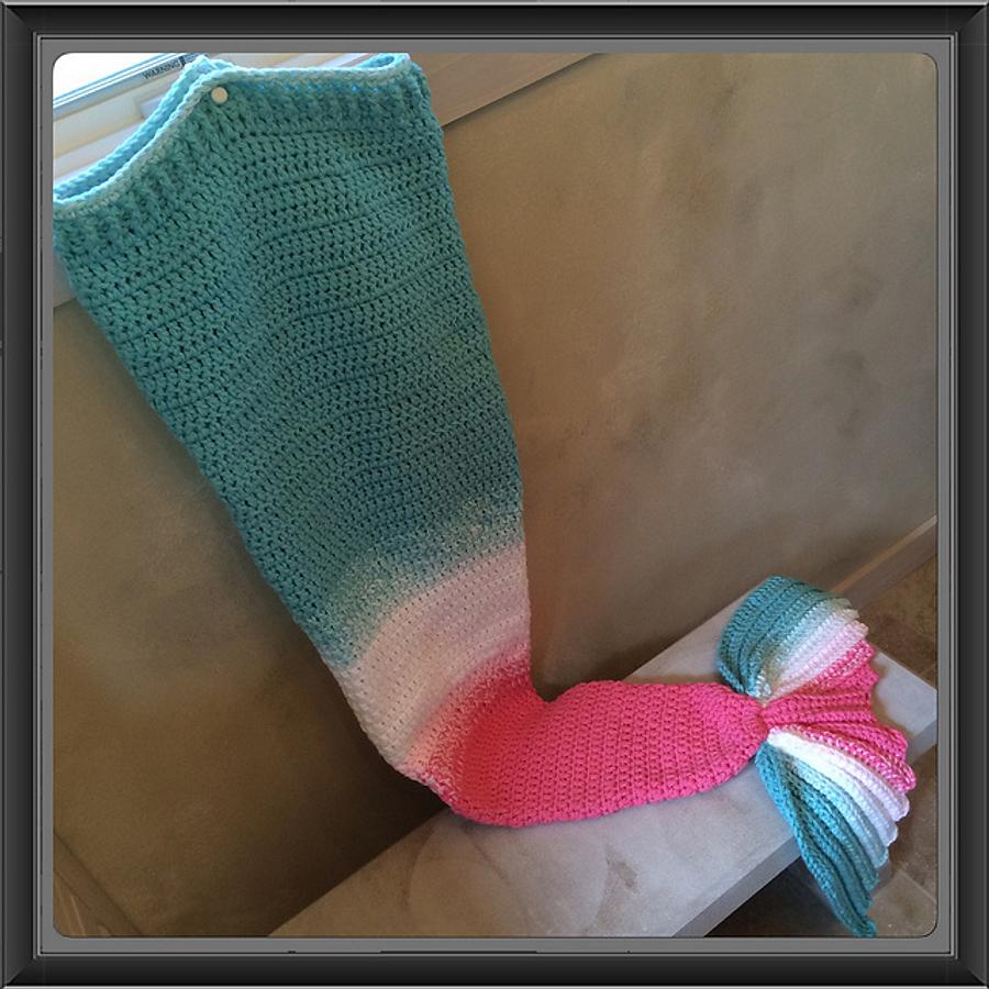 Mermaid Tail Blanket in Bubble Gum Pink and Tiffany Blue