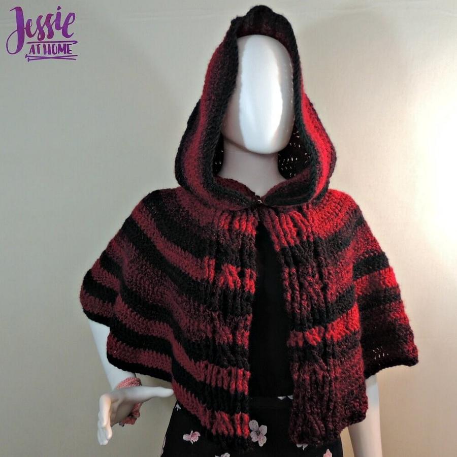 Hooded Cabled Cape