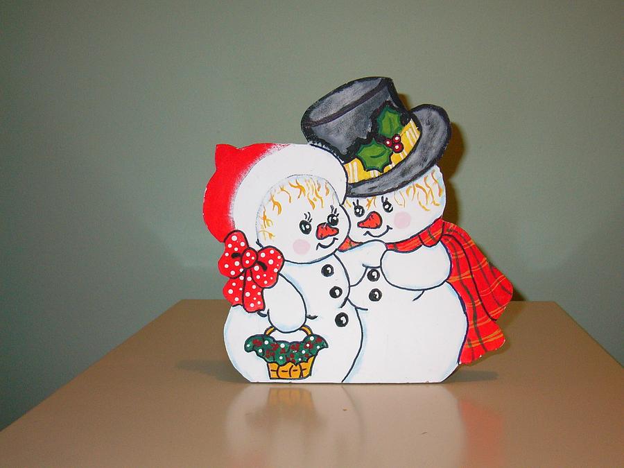 Snowman and snow lady