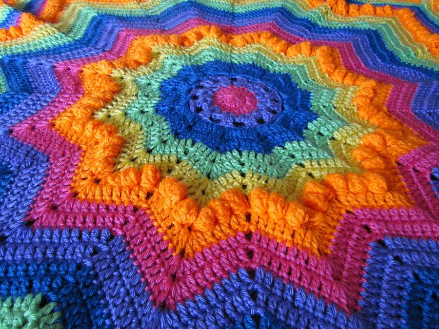 Rainbow Baby Blanket, 12 point star