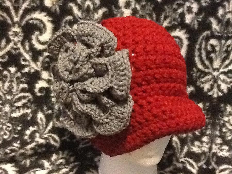 Granny square hat and brim hat with flowers