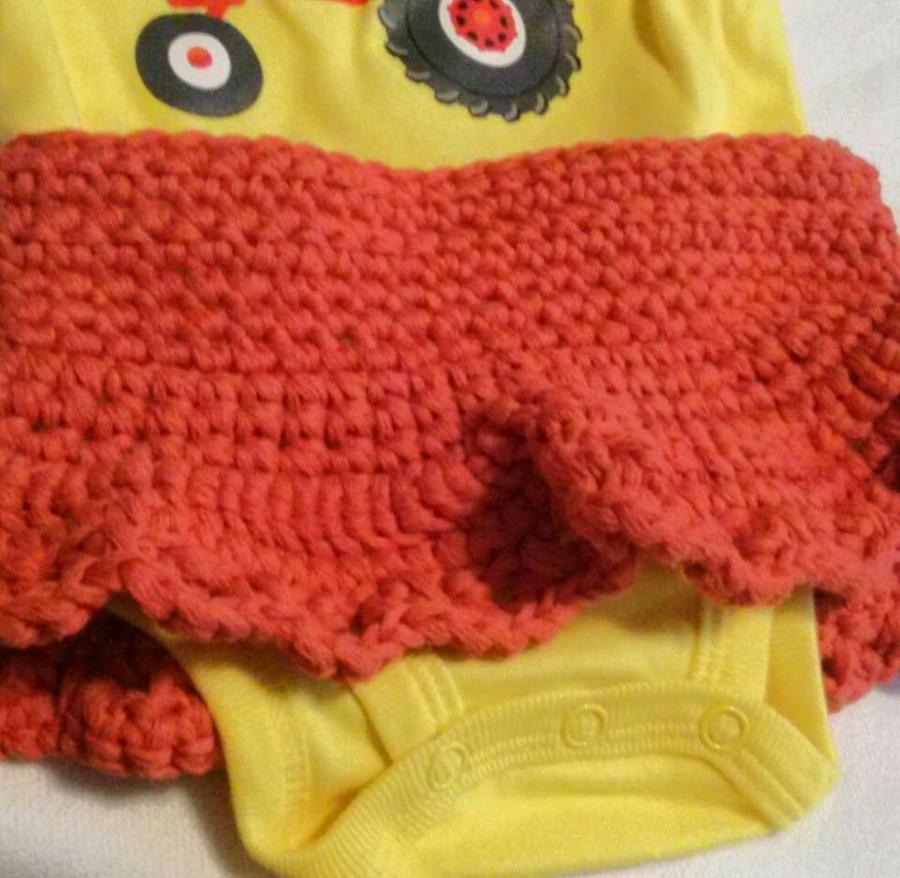 3-6 month orange baby skirt