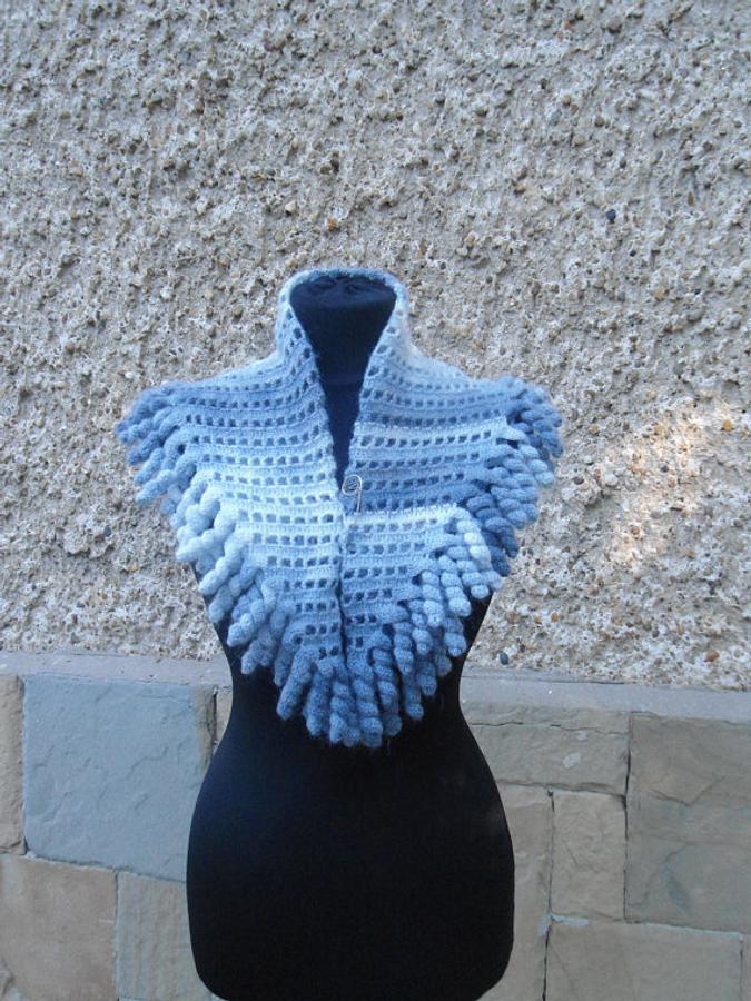 Crochet Neckwarmer, Crochet Mohair Shwal, Crochet Multicolor Shwal, Crochet Spiral Shwal