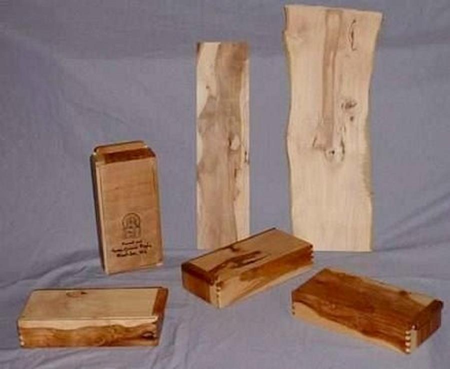 Boxes of various woods