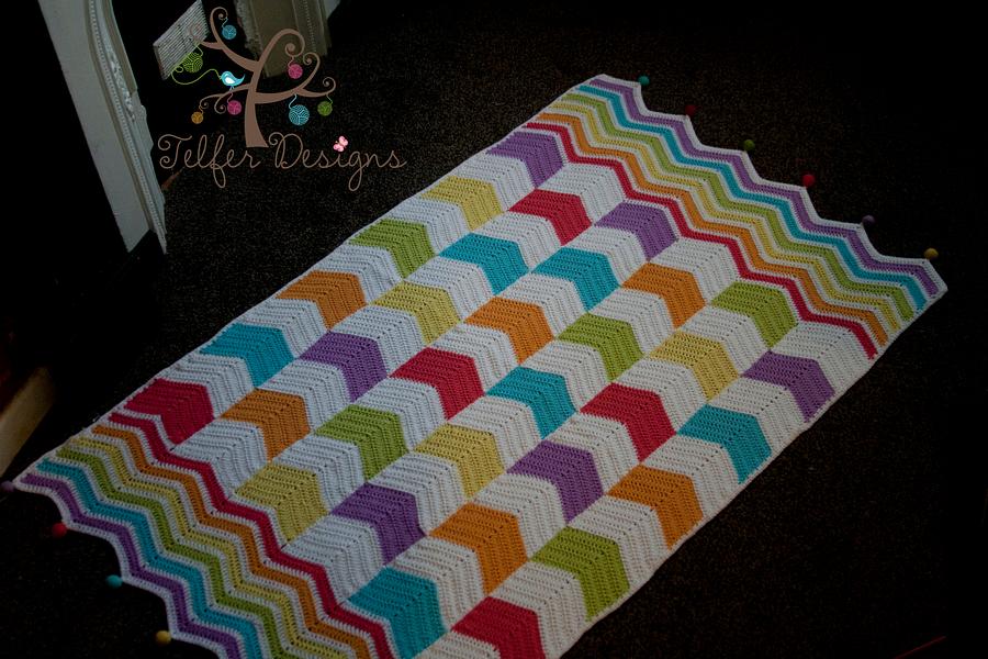 Chevron mix up toddler blanket