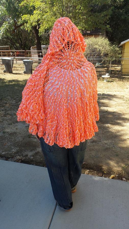 Varigated orange Wedding shawl