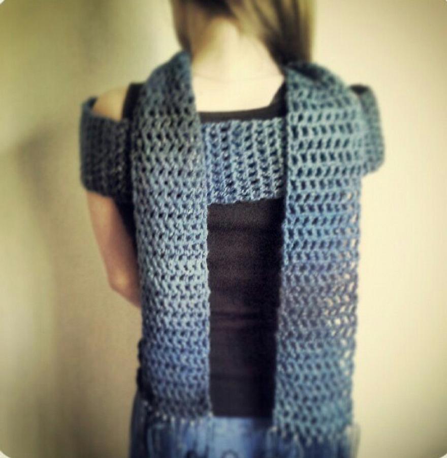 lattice stitch scarf with thermal/glow in the dark beads