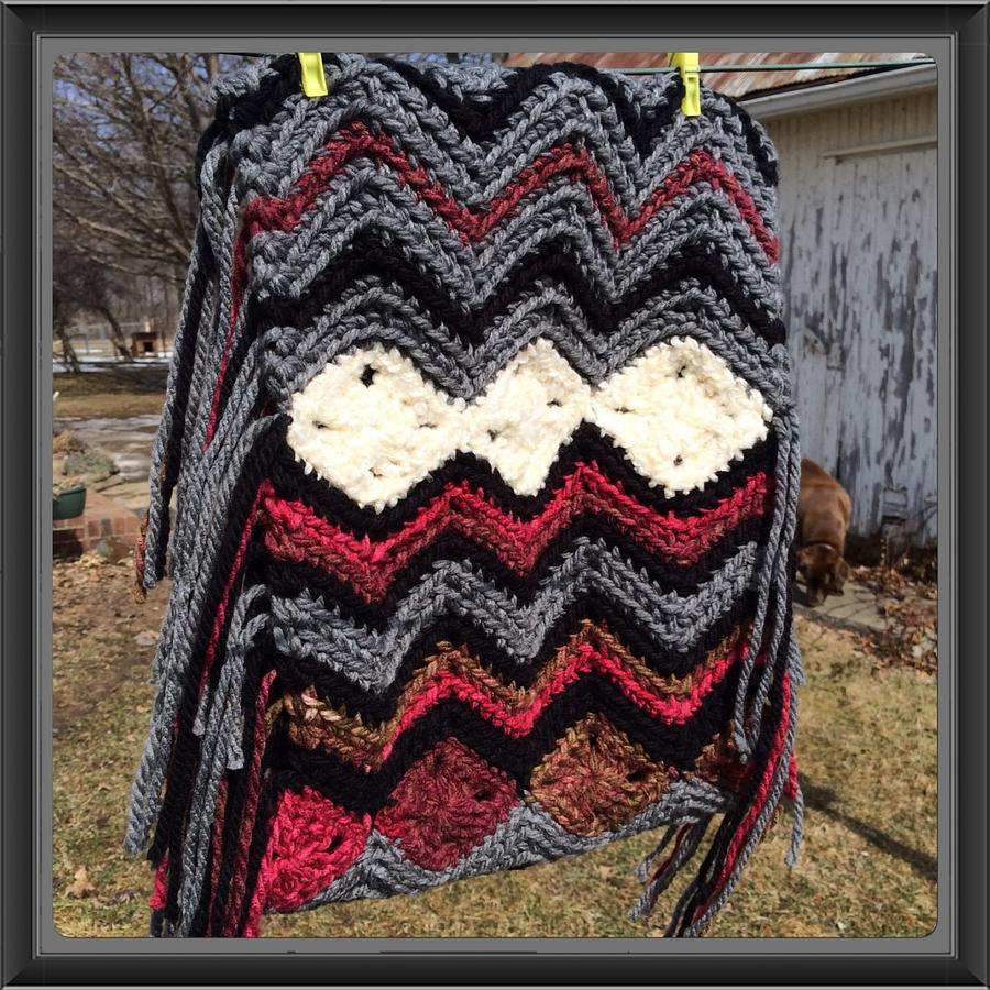 Chevron Fringed Cowl