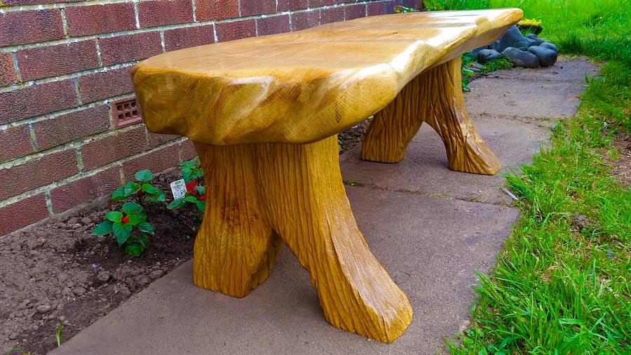 Solid Oak Garden Bench