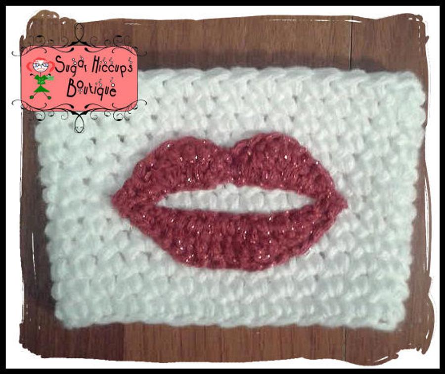 "I Mustache You a Question, Kissy Lips"... Crochet Lips and Mustache Coffee Sleeves