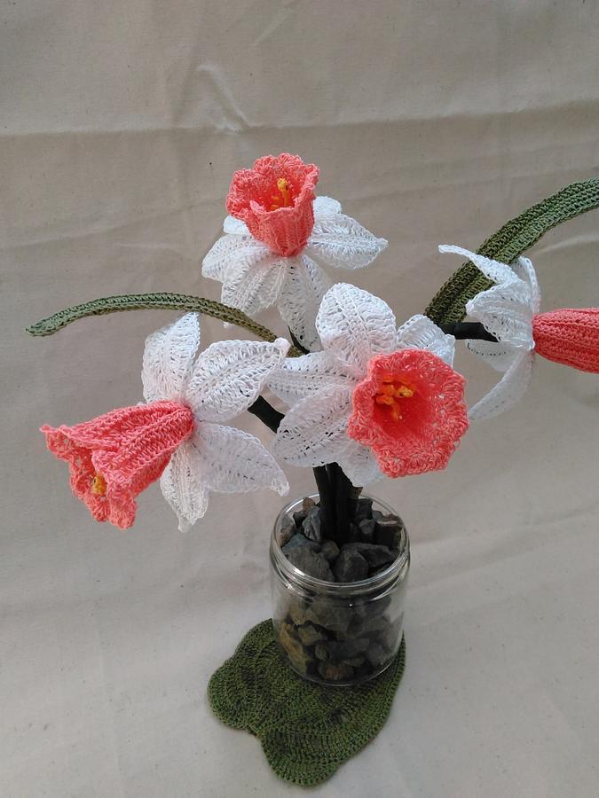 Crochet Cotinga Daffodils (Pink Species)