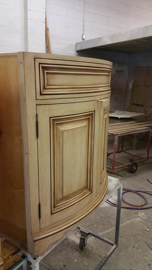 Double bow front vanity 