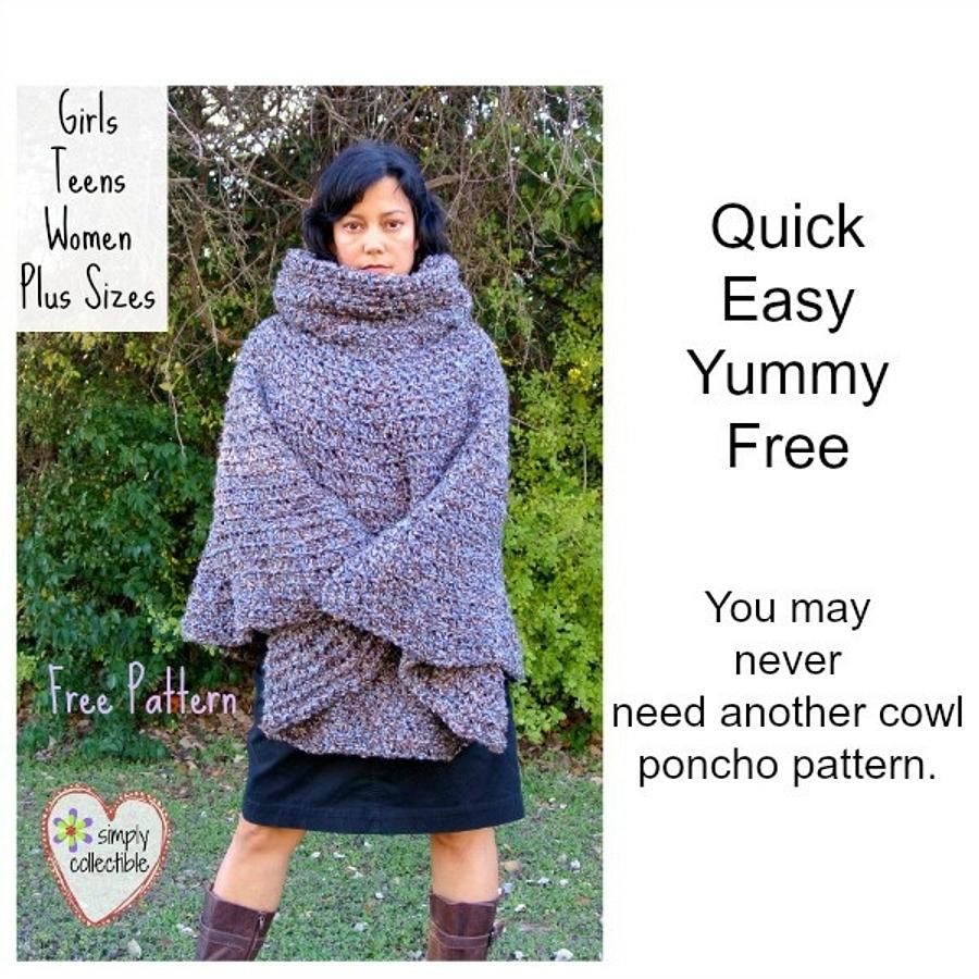 Cowl Hooded Poncho