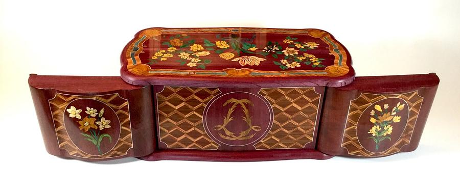 Two marquetry boxes