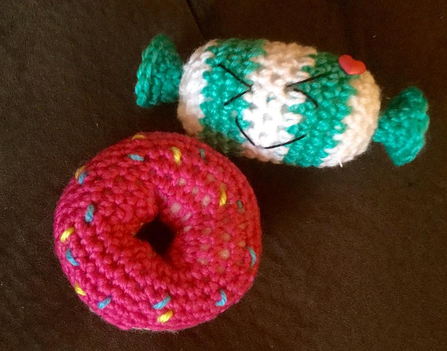 Crochet donut and candy