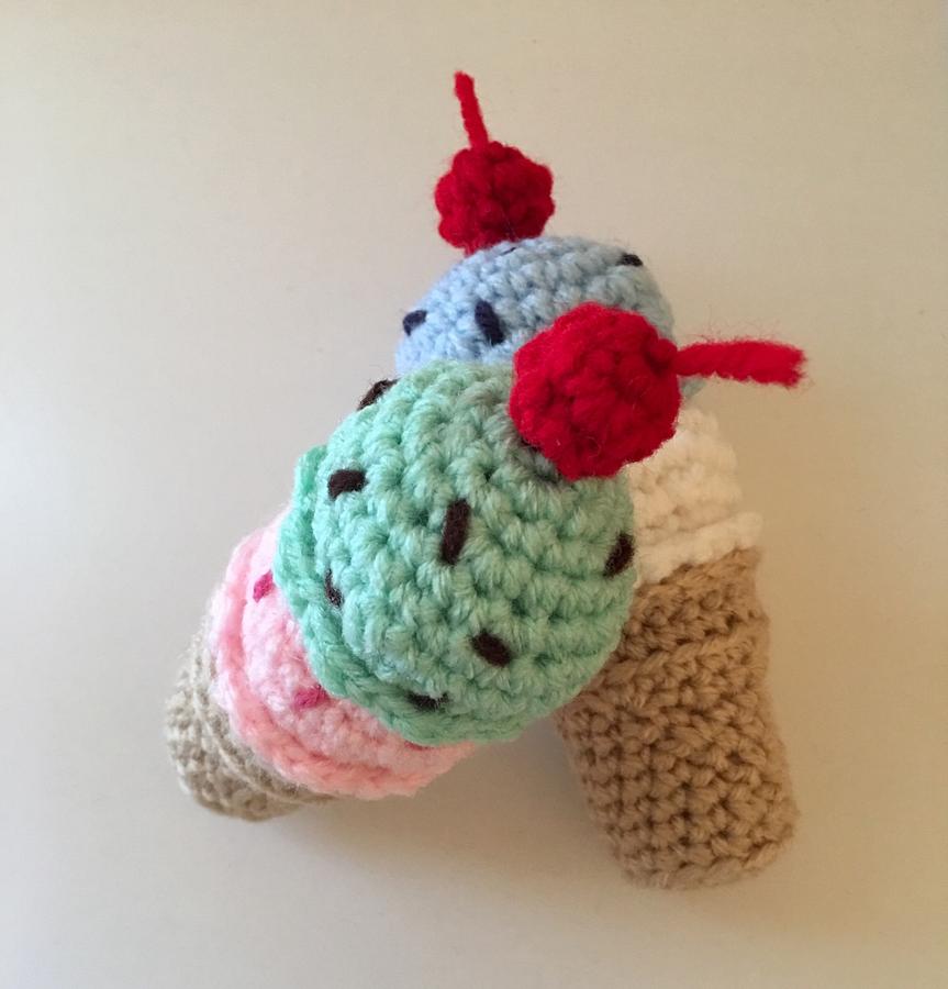 Crochet Double Scoop Ice-cream Cone