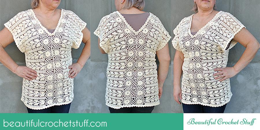 Crochet Leaf Tunic Free Pattern