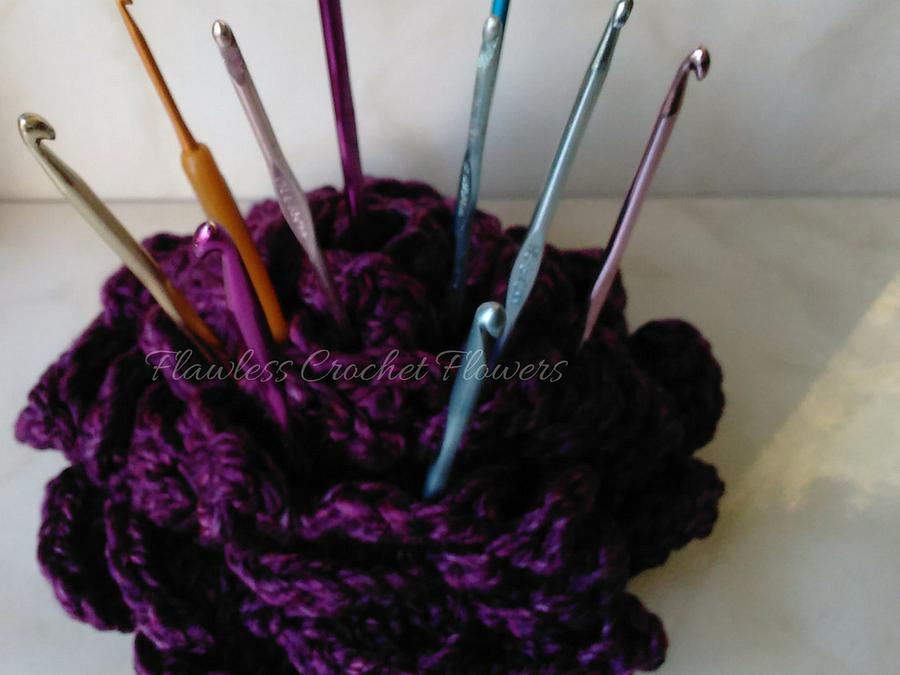 Crochet Flower Needle Holder