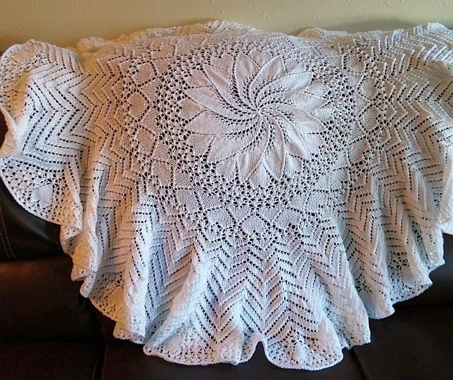 Swirl Baby Christening Shawl