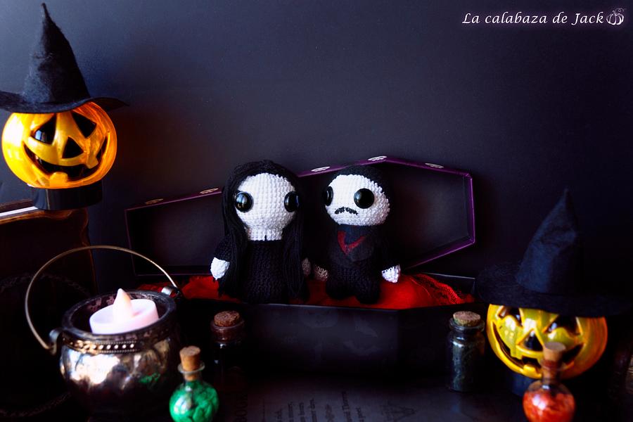 Gomez & Morticia Addams Amigurumis - Addams Family - La Calabaza de Jack