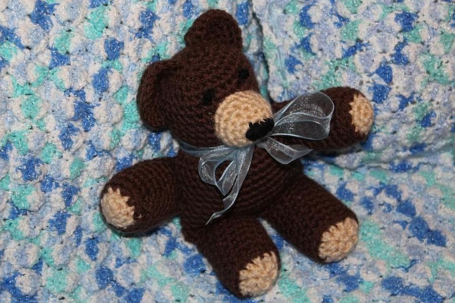 Baby Bubbles Blanket & Pillow with "Beary" Cute Bear