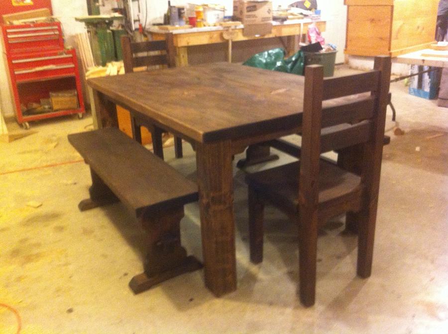 4', 5' & 6' Harvest Tables, Benches and Ladder back chairs