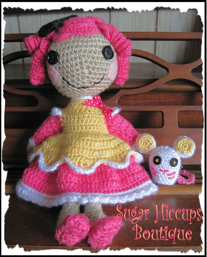 Crochet Crumbs Sugar Cookie and Pet Mouse Lalaloopsy Doll