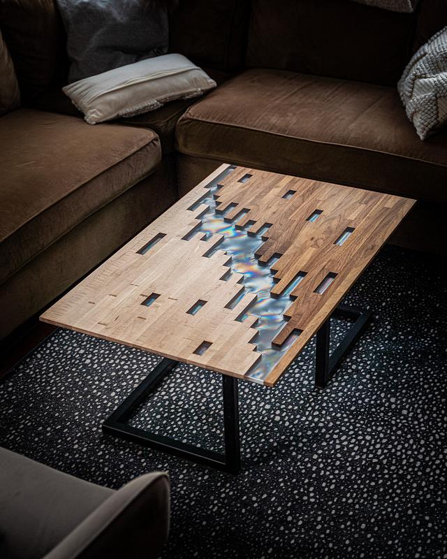 Pixelated Clear Epoxy Coffee Table