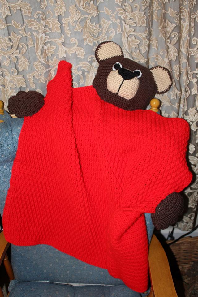 Teddy Bear Blanket Buddy Needleworking Project by Denise Craftisian