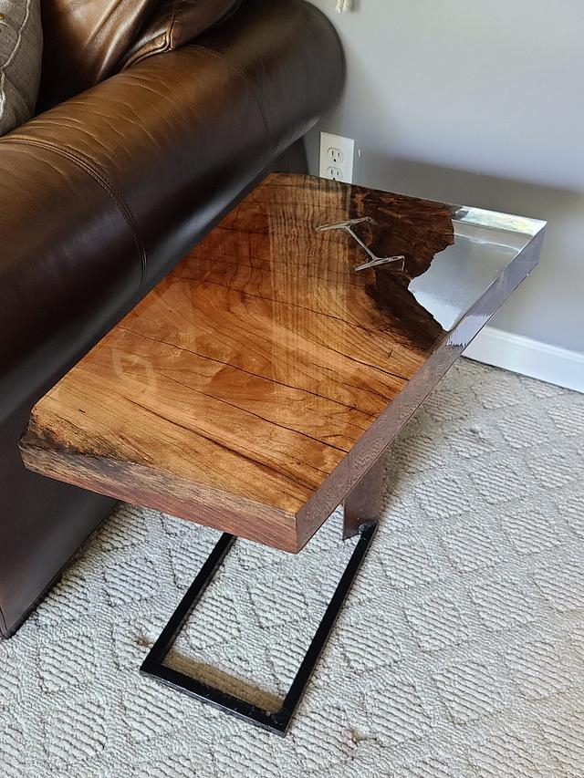 Ibeam Epoxy End Table Woodworking Project by MillsSomerset Craftisian