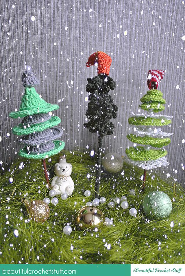 Crochet Christmas Trees Needleworking Project by janegreen Craftisian