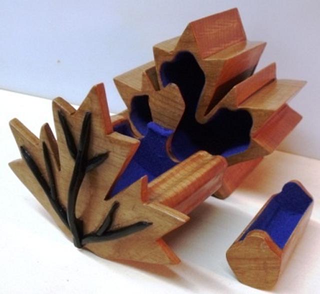 Canada Day Maple Leaf Bandsaw Box Woodworking Project by WoodChuck (Bruce) Craftisian