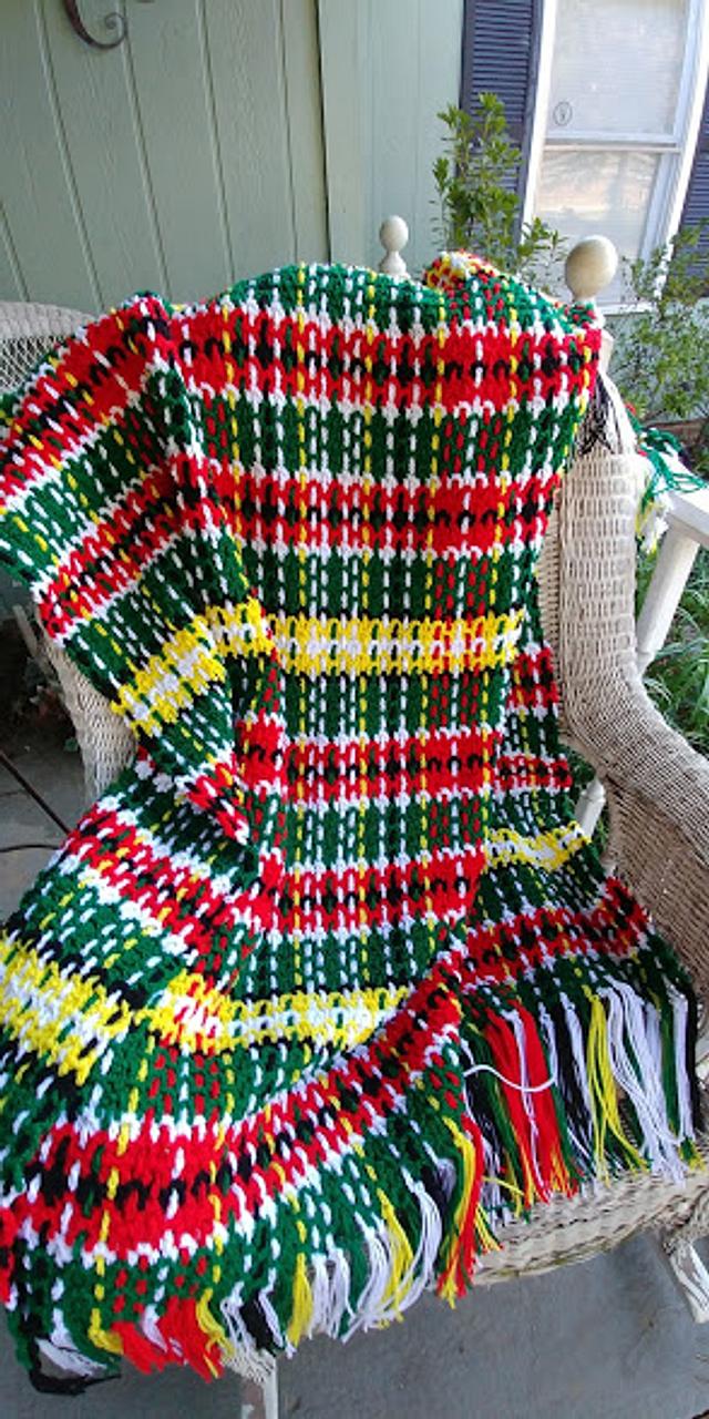 Plaid Christmas Blanket Needleworking Project by Charlotte Huffman