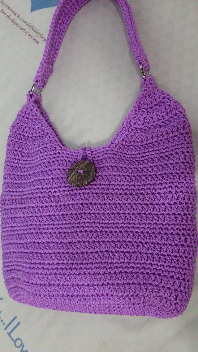 Purple shoulder bag Needleworking Project by Farida Cahyaning Ati