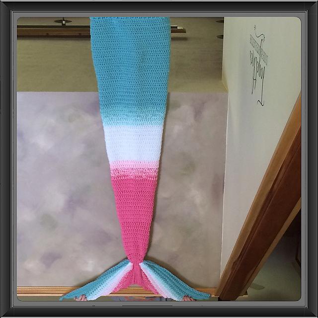 Mermaid Tail Blanket in Bubble Gum Pink and Tiffany Blue