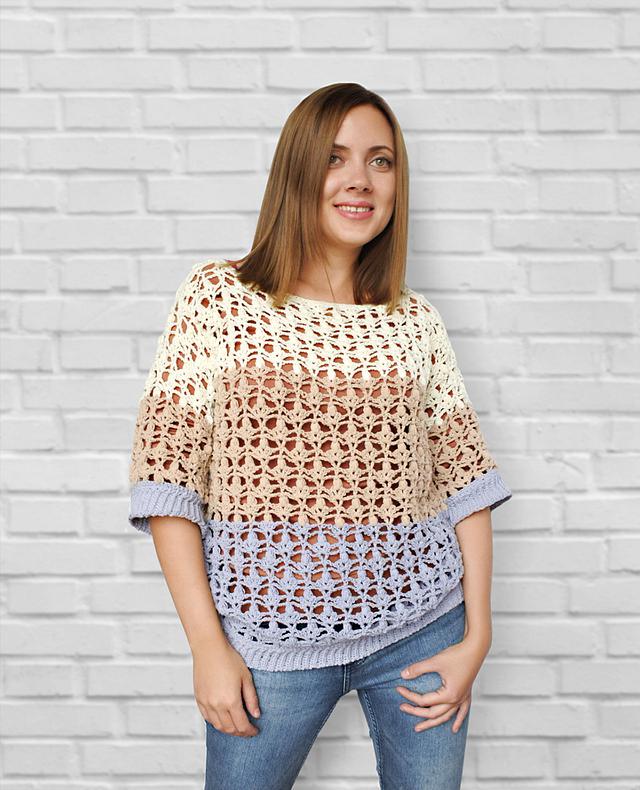 Crochet Lace Sweater Pattern Needleworking Project by janegreen
