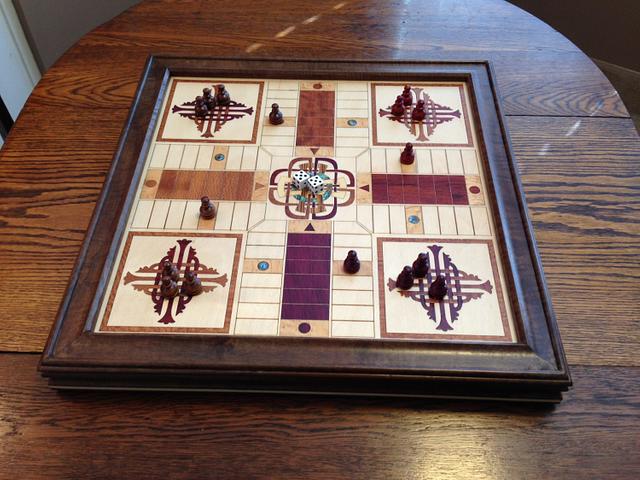 Personalized Wooden Parcheesi Board Game With Pictures - 4 Players