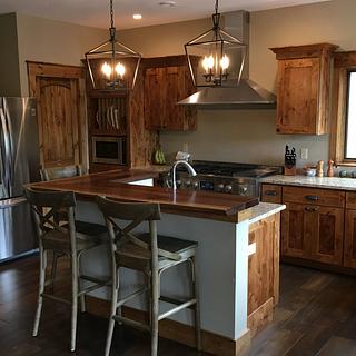 Knotty Alder kitchen Cabinets and Black Walnut live edge counter top - Woodworking Project by dacabinetguy Knotty Alder kitchen Cabinets and Black Walnut live edge counter top - Woodworking Project by dacabinetguy