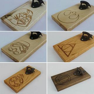 Bottle Openers with CNC'd carvings - Woodworking Project by David E. Bottle Openers with CNC'd carvings - Woodworking Project by David E.