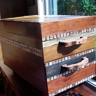 LongDraw Bedside Drawer Hardwood and Copper Pearl Shell Mosaic - Woodworking Project by EmilyBieman LongDraw Bedside Drawer Hardwood and Copper Pearl Shell Mosaic - Woodworking Project by EmilyBieman