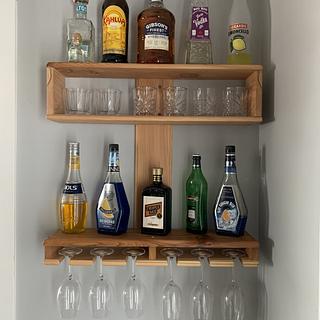 Wine/Liquor Shelf - Woodworking Project by Sheri Noble, woodworking at it’s finest! Wine/Liquor Shelf - Woodworking Project by Sheri Noble, woodworking at it’s finest!