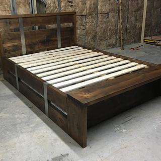 Steel Belted bed and night stand - Woodworking Project by Indistressed Steel Belted bed and night stand - Woodworking Project by Indistressed